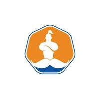 création de logo vectoriel moustache genie. modèle d'icône de génie fort.