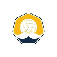 conception de logo vectoriel volley-ball fort. création d'icônes vectorielles moustache et volley-ball.