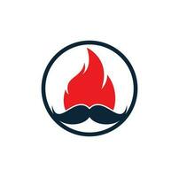 modèle de conception de logo vectoriel moustache feu