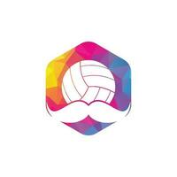 conception de logo vectoriel volley-ball fort. création d'icônes vectorielles moustache et volley-ball.