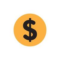 Modèle de conception d'illustration d'icône vectorielle d'argent en dollars - vecteur