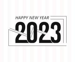 bonne année 2023 t shirt design de typographie moderne avec texte noir géométrique téléchargement pro vecteur