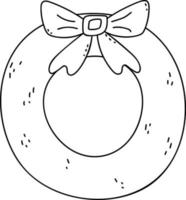 guirlande de noël dessinée à la main. illustration de griffonnage. clipart vectoriel pour noël et nouvel an. contour de la page du livre de coloriage pour les enfants.