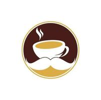 modèle de conception de logo café moustache. inspiration de logo de café créatif vecteur