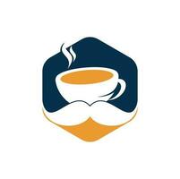 modèle de conception de logo café moustache. inspiration de logo de café créatif vecteur