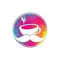modèle de conception de logo café moustache. inspiration de logo de café créatif vecteur