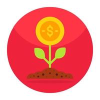 une icône de conception modifiable de plante dollar vecteur