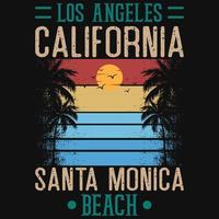 conception de tshirt los angeles californie santa monica vecteur