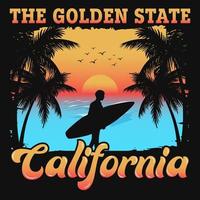 la conception de tshirt de l'état d'or en californie vecteur