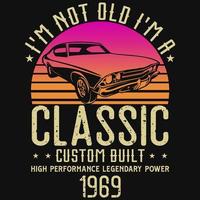 conception de tshirt de voiture personnalisé classique vecteur