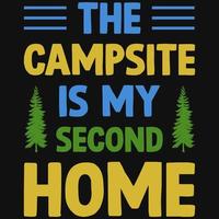 conception de t-shirt de camping vecteur