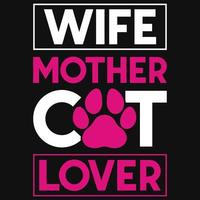 conception de tshirt femme mère amoureux des chats vecteur