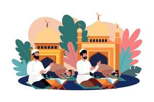 concept d'illustration du jour du ramadan. une illustration plate isolée sur fond blanc vecteur