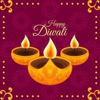 illustration de diwali or violet vecteur