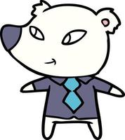 personnage d'ours polaire de vecteur en style cartoon