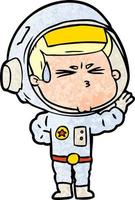 personnage d'astronaute de vecteur en style cartoon