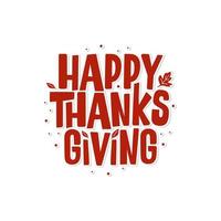 main dessinée happy thanksgiving citation graphique typographie affiche stock vector