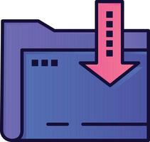 dossier télécharger informatique flèche plat couleur icône vecteur icône modèle de bannière