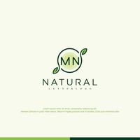 mn logo naturel initial vecteur