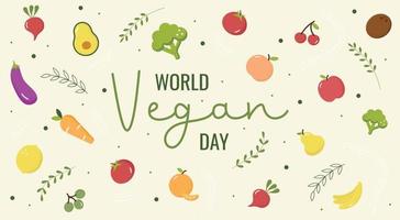 bannière vectorielle pour la journée mondiale des végétariens pour les médias sociaux, les cartes postales, les cartes de voeux, les sites Web. vecteur