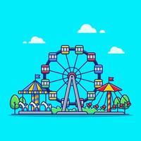 carnaval cirque festival dessin animé vecteur icône illustration. concept d'icône de parc et de loisirs isolé vecteur premium. style de dessin animé plat