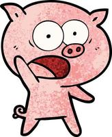 personnage de cochon de vecteur en style cartoon