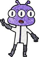 personnage extraterrestre de vecteur en style cartoon