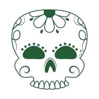 crâne catrina fleur décoration cinco de mayo mexicain célébration ligne style icône vecteur