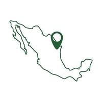 emplacement de la carte mexicaine cinco de mayo icône de style de ligne de célébration vecteur