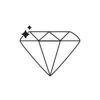icône de style de ligne de trésor de luxe de diamant financier d'affaires d'argent vecteur