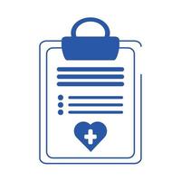 rapport de presse-papiers de médecin en ligne icône de style de ligne bleue de soins médicaux vecteur