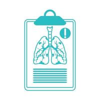 médecin en ligne, rapport médical avertissement maladie poumons consultant protection médicale covid 19, icône de style de ligne vecteur