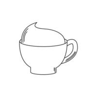 boissons tasse à café mousse icône de style de ligne fraîche chaude vecteur