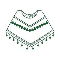 poncho vêtements cinco de mayo icône de style de ligne de célébration mexicaine vecteur