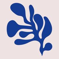 silhouette abstraite d'algues découpée. illustration vectorielle plane de plante biologique en technique de collage isolée. inspiré par Henri Matisse. vecteur