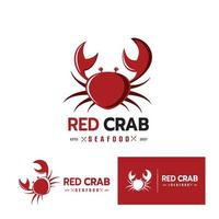 modèle de logo de crabe rouge vecteur