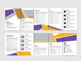 modèle de brochure d'admission à l'éducation des enfants quintuple, conception de brochure scolaire quintuple, modèle de brochure de l'académie des enfants vecteur