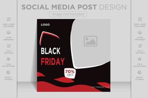 offre spéciale de vente du vendredi noir réaliste sur les médias sociaux, modèle de rendu 3d de bannière pour le marketing vecteur