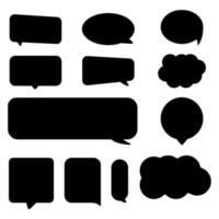 ensemble d'icônes de bulle de parole noire. illustration vectorielle. ep 10. vecteur