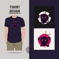caractère de raisin t shirt design illustration vectorielle vecteur