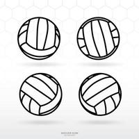 jeu d'icônes de football ou de volleyball vecteur