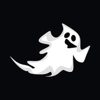 création de logo fantôme, icône d'halloween, illustration de costume d'halloween, modèle de bannière de célébration vecteur