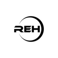 création de logo de lettre reh dans l'illustration. logo vectoriel, dessins de calligraphie pour logo, affiche, invitation, etc. vecteur