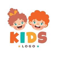 modèle de logo plat pour enfants vecteur