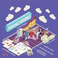 infographie du modèle d'entreprise de franchise vecteur