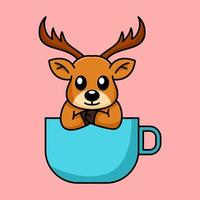 illustration vectorielle d'un cerf mignon et adorable vecteur