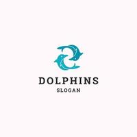 lettre s dauphins logo icône modèle de conception plate vecteur