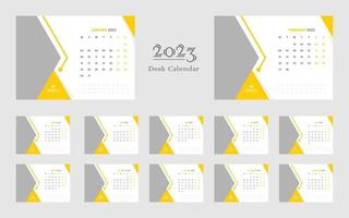 modèle de calendrier de bureau 2023 vecteur