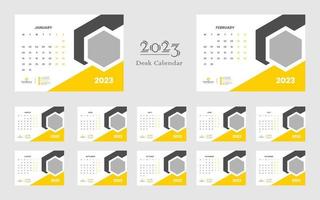 modèle de calendrier de bureau 2023 vecteur