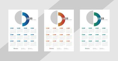 calendrier mural d'une page 2023 vecteur